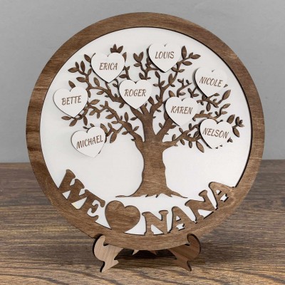 Custom Family Tree Sign with Kids Names Unique Gifts for Mum Grandma Family Keepsake Gifts Christmas Gifts