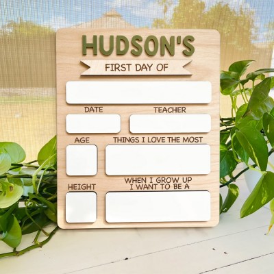 Personalised Reusable Back to School Sign Keepsake Gifts for Kids