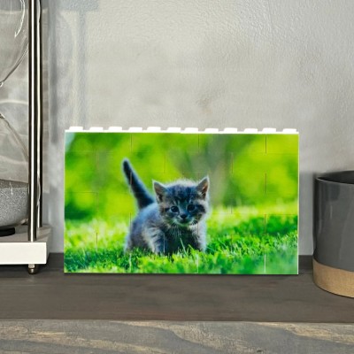 Pet Lover Personalised Building Bricks Photo Block Custom Pet Portrait Pet Gift for Her