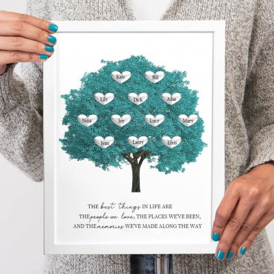 Custom Family Tree Frame with Kids Names Housewarming Gifts for Her Christmas Gifts for Mum Grandma 