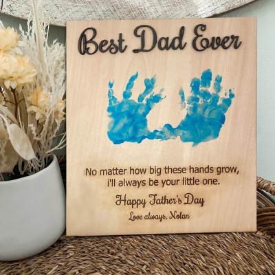 Personalised Best Dad Ever DIY Handprint Sign Father's Day Gifts