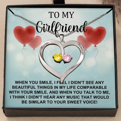 Personalised To My Girlfriend Heart Name Necklace Love Gift Ideas for Girlfriend Birthday Gifts Christmas Gifts