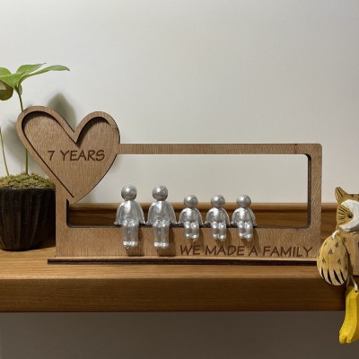 Personalised 7 Years We Made A Family Sculpture Figurines Anniversary Gift