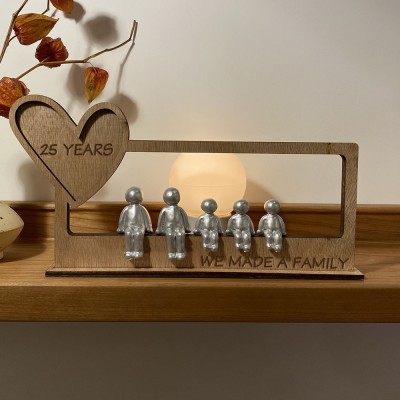 Personalised 25 Years We Made A Family Sculpture Figurines Anniversary Gift For Grandma Mum Wife Her