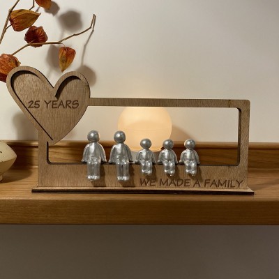 Personalised 25 Years We Made A Family Sculpture Figurines Anniversary Gift