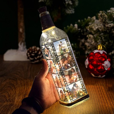 Personalised Bottle Night Light with Your Photos Table Lamp with Photos Gift for Couples Valentine's Day Anniversary Gift for Her