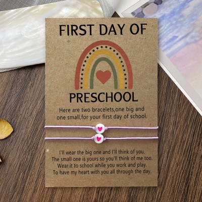 First Day of Preschool Back to School Bracelet 