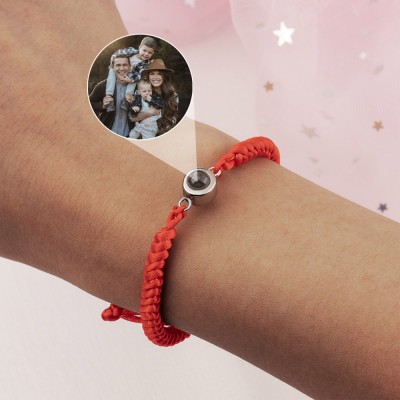 Personalised Braided Rope Memorial Photo Projection Bracelet
