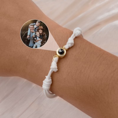 Personalised Braided Rope Memorial Photo Projection Bracelet for Mum, Grandma