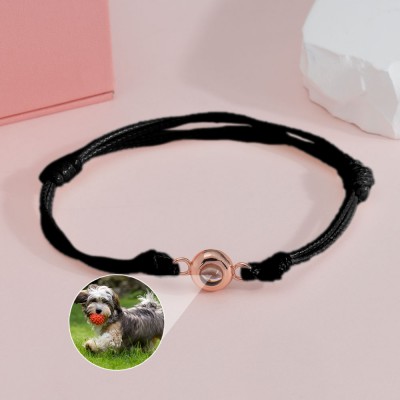 Personalised Braided Rope Pet Photo Projection Bracelet