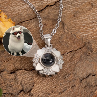 Personalised Projection Necklace with A Picture Inside Christmas Gift for Her Pet Memorial Necklace