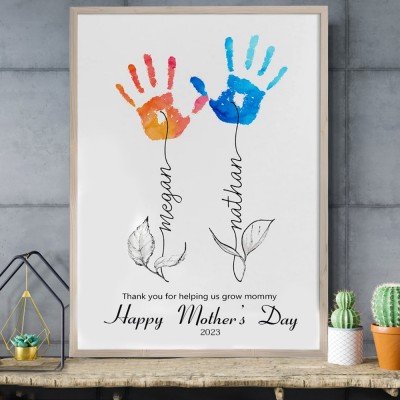 Personalised Mothers Day DIY Handprint Frame Keepsake Gift for Mum