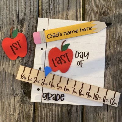 Personalised Interchangeable Back to School Sign First Day of School Photo Prop Gift Ideas for Kids