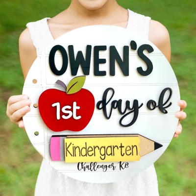 First Day of School Photo Prop Interchangeable School Milestones Personalised Back to School Sign Kit for Kids