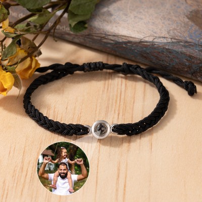 Personalised Photo Projection Bracelet with Picture Inside Gift Ideas for Dad