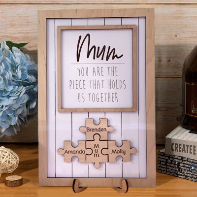 Personalised Wood Puzzle Name Sign Keepsake Gifts for Grandma Mum Mother's Day Gift