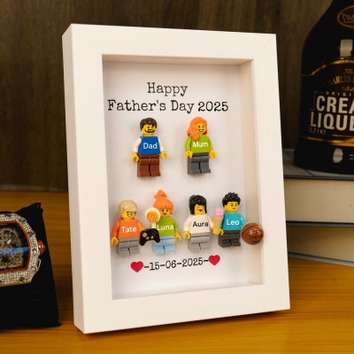 Personalised Family Tiny Figure Frame For Father's Day Gift