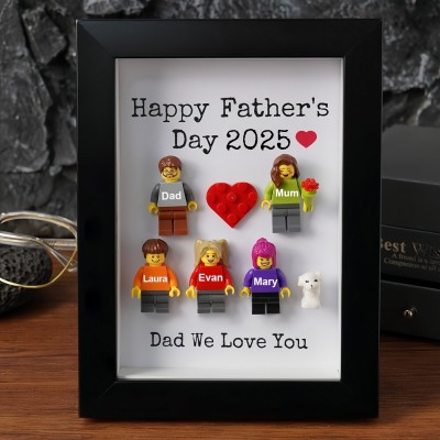 Personalised Family Tiny Figure Frame For Father's Day Gift