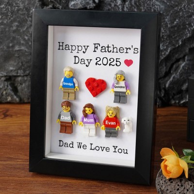 Personalised Family Tiny Figure Frame For Father's Day Gift