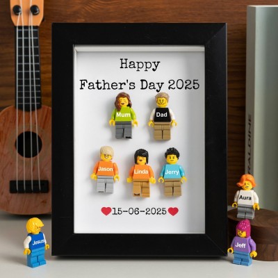 Personalised Family Tiny Figure Frame For Father's Day Gift