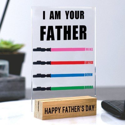 Personalised I Am Their Father Wooden Name Sign Fathers Day Gift for Dad