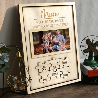 Custom Mum Puzzle Sign With Photo Personalised Keepsake Gift For Mum Grandma Mother's Day Gift