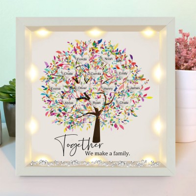 Custom Light Up Family Tree Frame with Grandkids Names Family Gifts Love Gift Ideas for Grandma Mum Home Decor