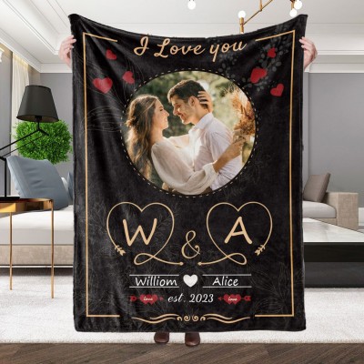 Personalised Memorial Photo Blanket for Couples Love Gift for Wife Valentine's Day Gift for Her