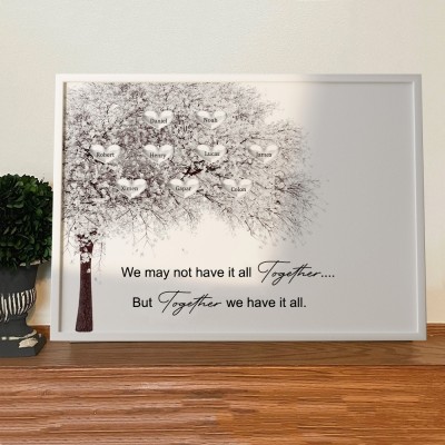 Personalised Family Tree Frame with Kids Names Christmas Gifts for Mum Grandma Family Gift Ideas