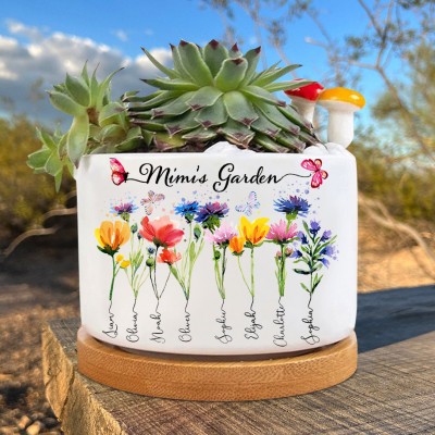 Personalised Mimi's Garden Mini Succulent Plant Birth Flower Pots Mother's Day Gift