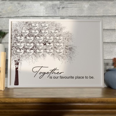 Personalised Together Is Our Favourite To Be Family Tree Frame with Names Gifts for Grandparents Christmas Gifts for Mum