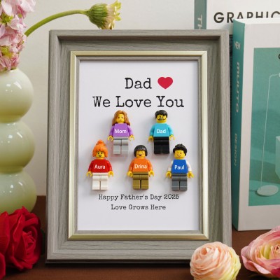 Personalised Family Tiny Figure Frame For Father's Day Gift