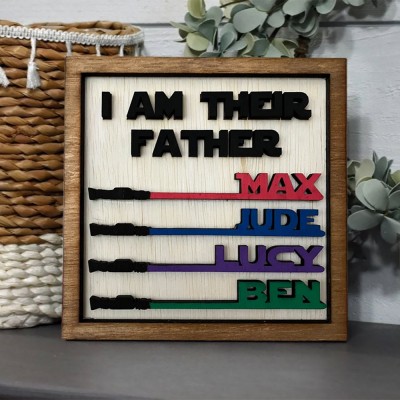 Handmade I Am Their Father Sign Personalised Gift for Dad Father's Day Gifts