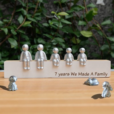 Personalised 7 Years We Made A Family Sculpture Figurines Anniversary Gift