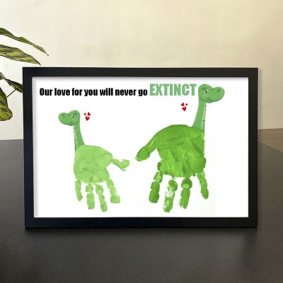 Personalised DIY Dinosaur Handprint Art Framed Father's Day Gift