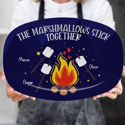 Personalised The Marshmallows Stick Together Platter Funny Gift For Family Father's Day Gift Ideas