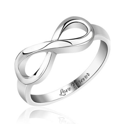 S925 Sterling Silver Infinity Symbol Ring With Engraving