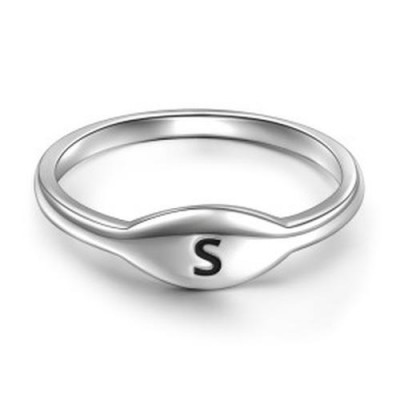 S925 Sterling Silver Personalised Initial Ring