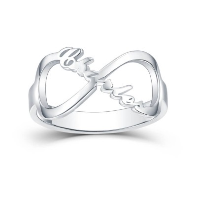 S925 Sterling Silver Personalised Carrie Style Infinity Name Ring