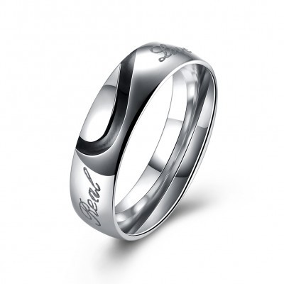 S925 Sterling Silver Men's Love Couple Couples Ring