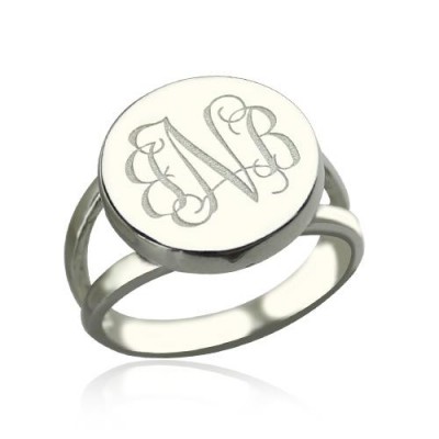 S925 Sterling Silver Personalised Monogram Ring