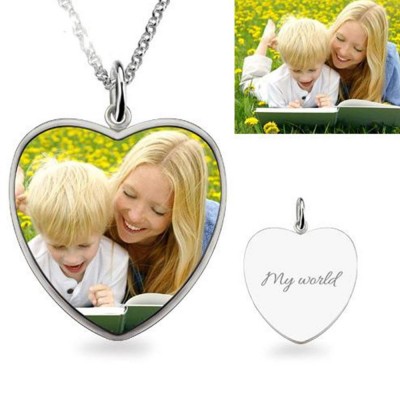Heart Personalised Engravable Photo Necklace