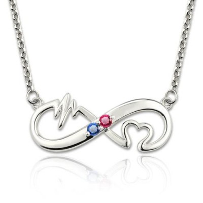 Infinity Name Necklace With Birthstones