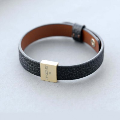 Personalised Leather Bracelet Men Bracelet