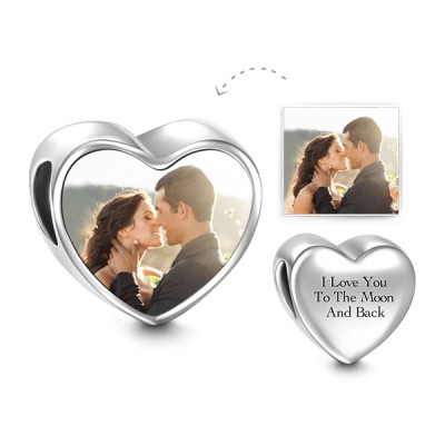 Love Forever Heart Personalised Photo Charm