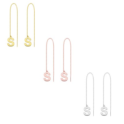 Personalised Letter Threader Earrings