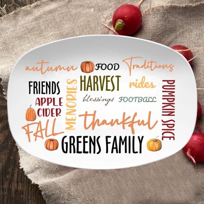 Personalised Fall Thanksgiving Family Platter