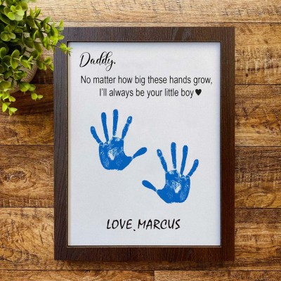 Personalised Daddy DIY Handprint Sign Wooden Gift for Father's Day