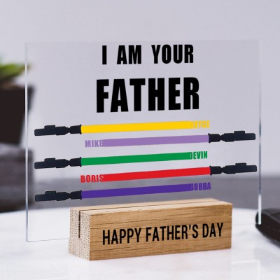 Personalised I Am Their Father Wooden Name Sign Fathers Day Gift for Dad