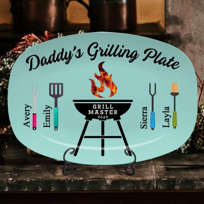 Personalised BBQ Daddy's Grilling Plate Best Father's Day Gifts